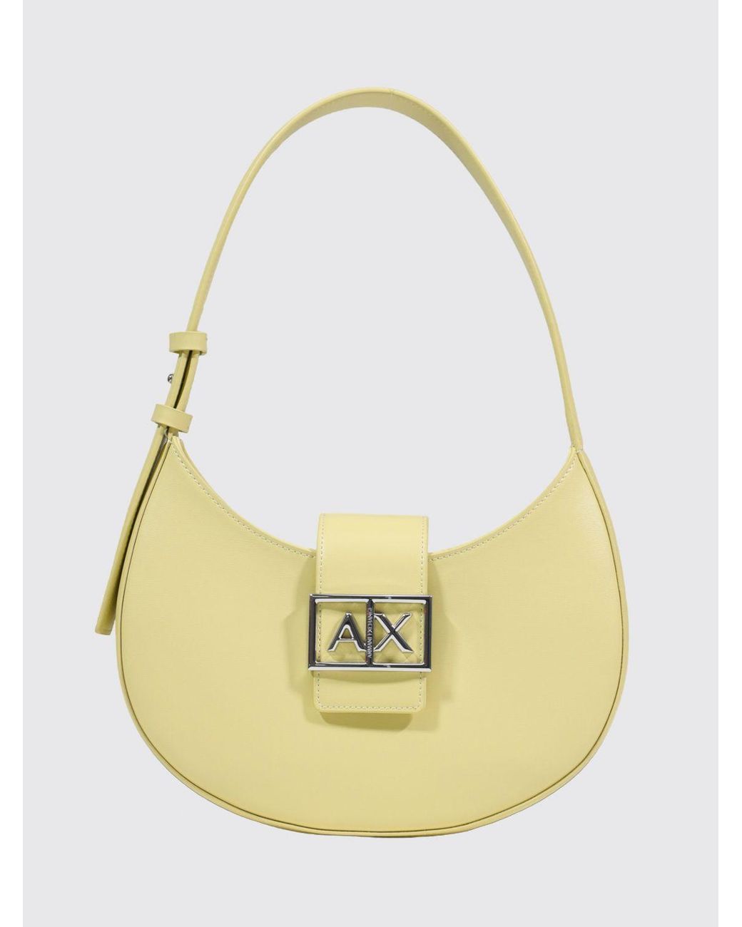 ARMANI EXCHANGE Metallic Hobo Shoulder Bag With Metal Logo