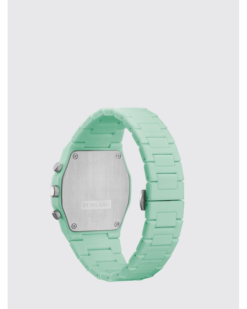 D1 Milano Green Bicolor Polycarbonate Watch With Abstract Pattern for men