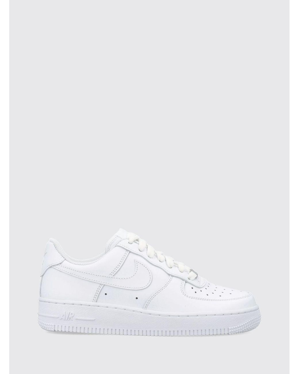 Nike White Air Force 1 '07 Leather Sneakers With Tone-On-Tone Swoosh