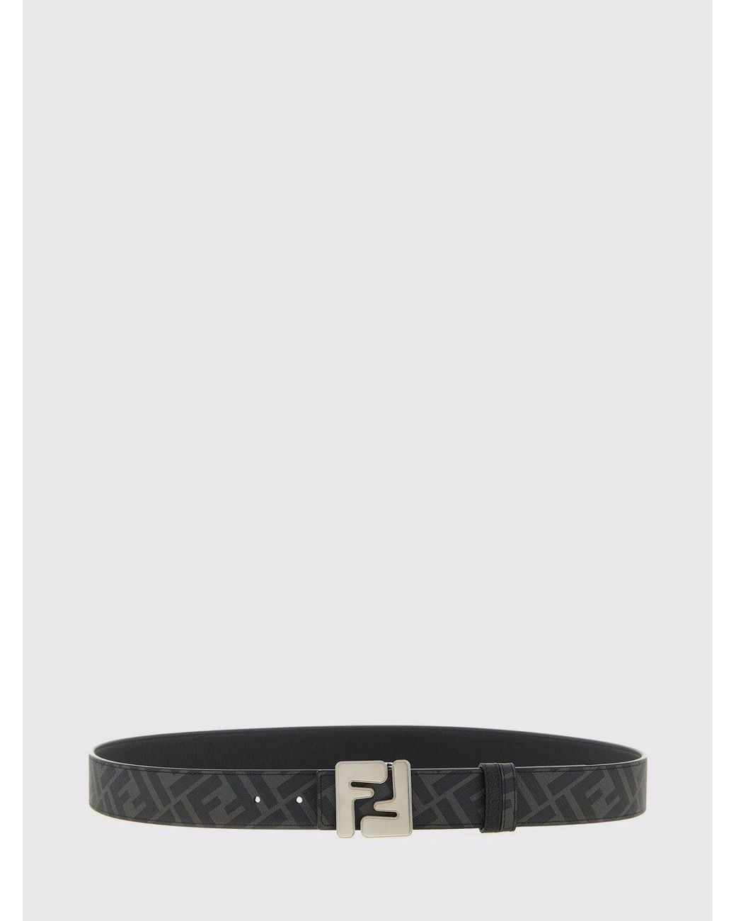 Fendi White Ff Faux Leather Belt for men