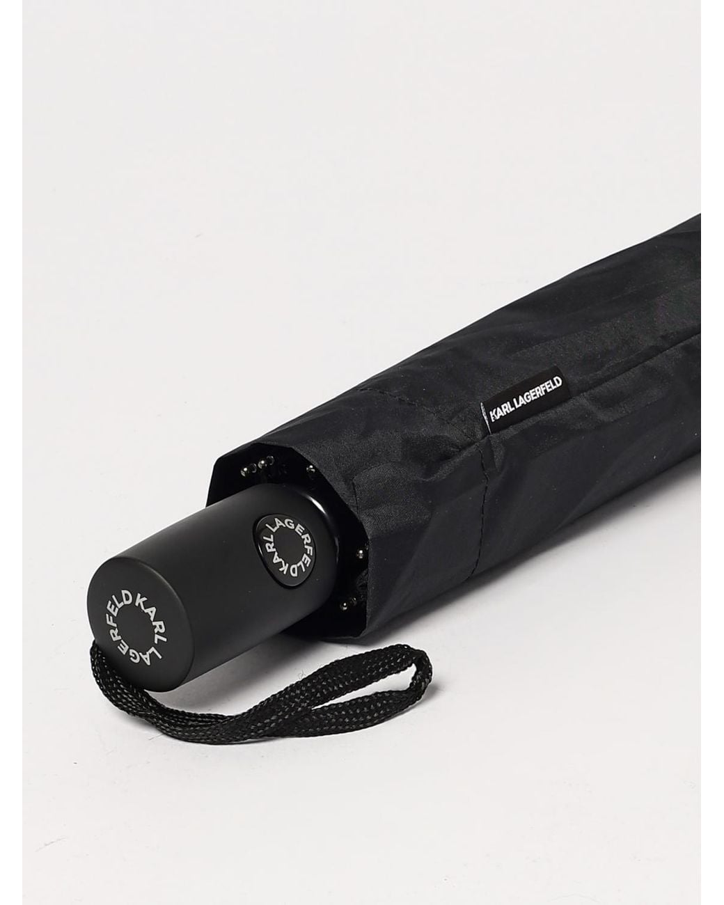 Karl Lagerfeld White Compact Automatic Umbrella