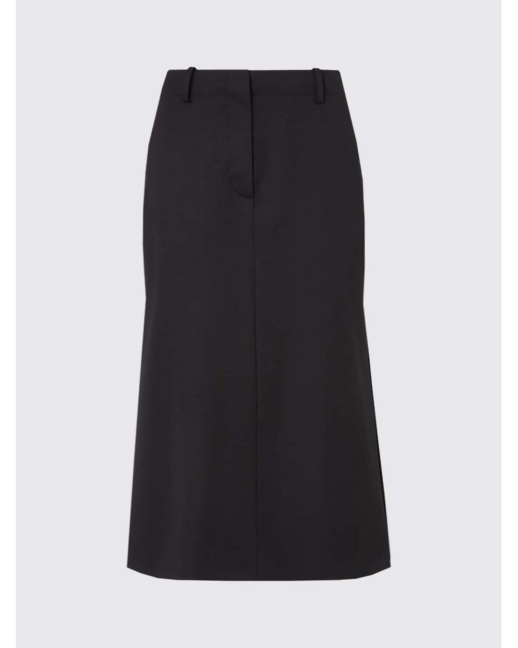 Fendi Black High-Waisted A-Line Midi Skirt