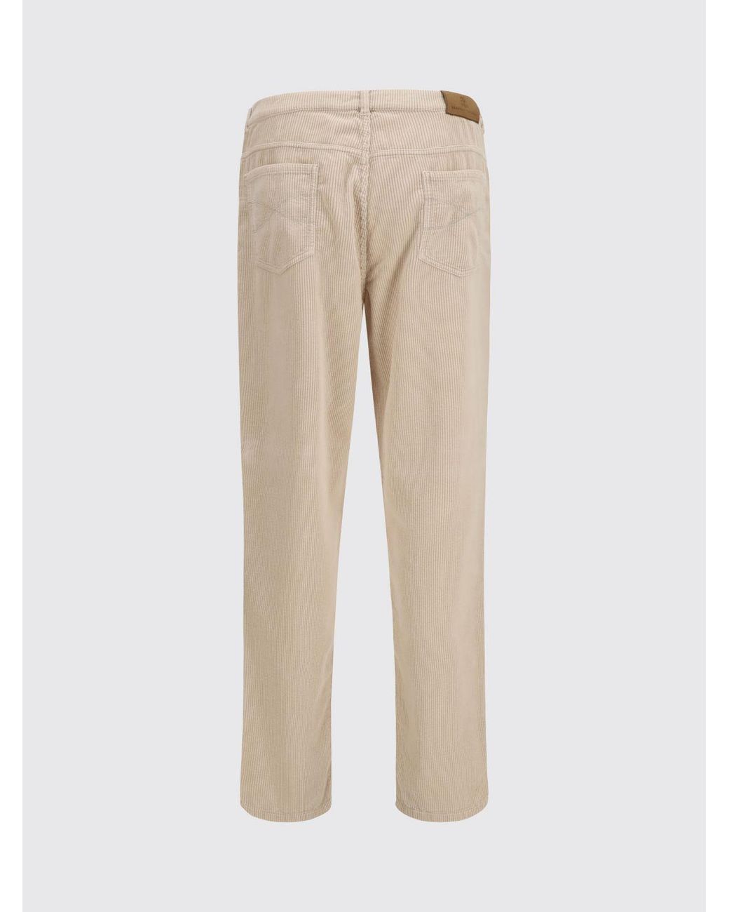 Brunello Cucinelli Natural Slim Fit Five-Pocket Cotton Corduroy Trousers for men