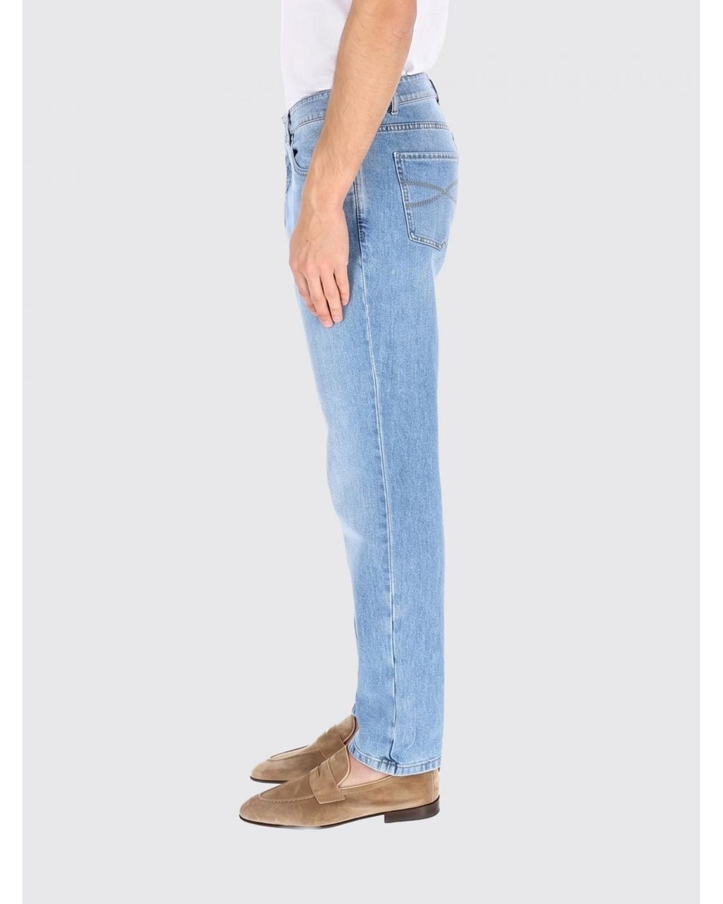 Brunello Cucinelli Blue Slim Fit Stretch Denim Jeans for men
