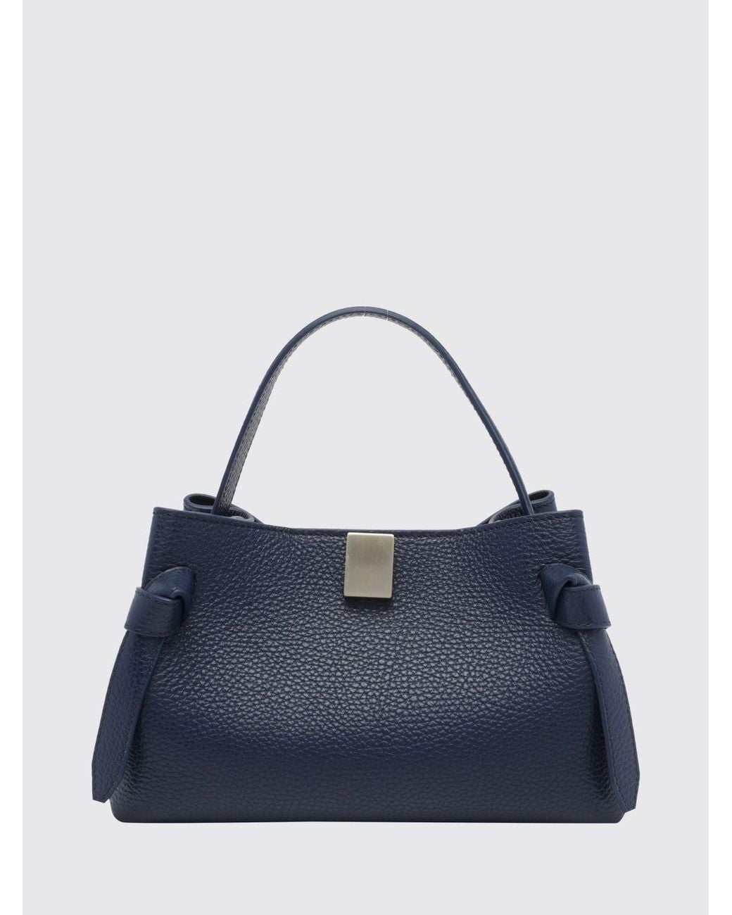 Yuzefi Blue Gyoza Grained Calfskin Leather Mini Bag With Shoulder Strap