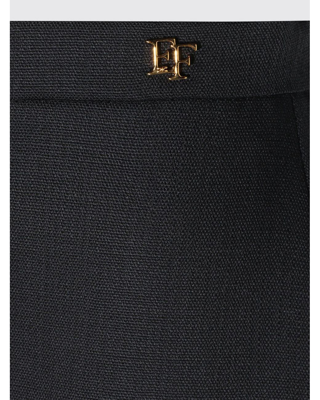 Elisabetta Franchi Black High-Waisted Virgin Wool Midi Pencil Skirt