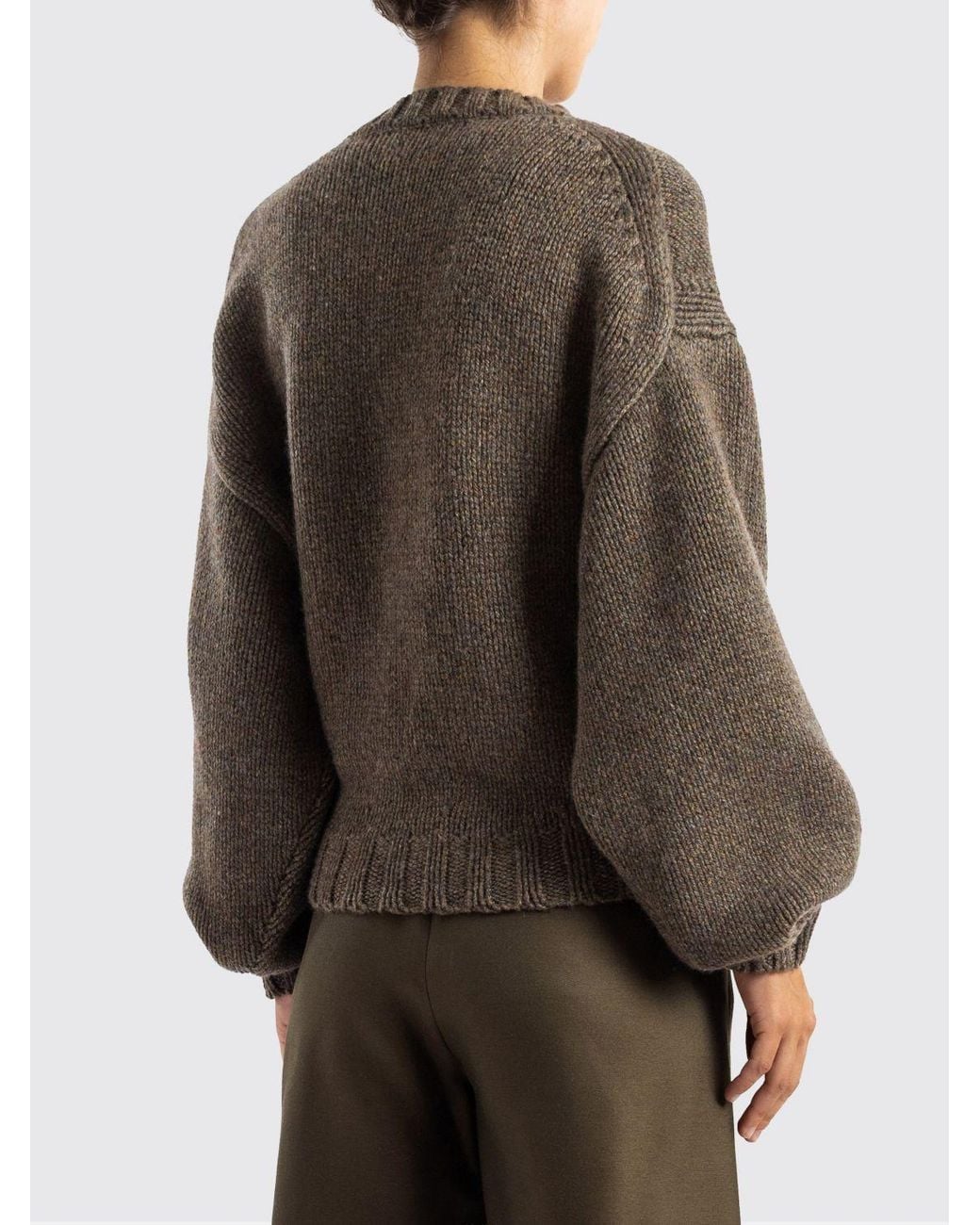 Khaite Gray Dropped Shoulder Crewneck Jumper