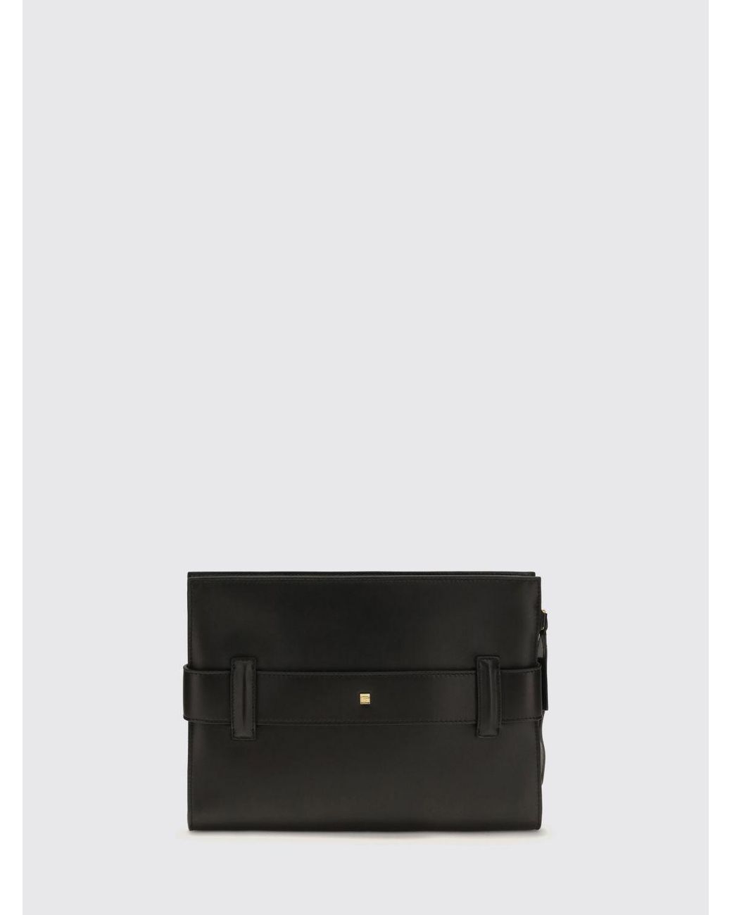 Balmain Black Anthem Lambskin Leather Mini Bag With Buckle And Wrist Strap
