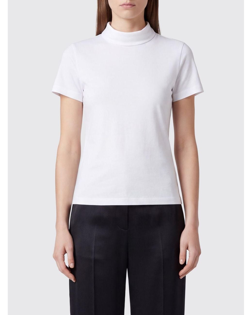 Givenchy White Slim Fit Short-Sleeved Cotton Turtleneck Top
