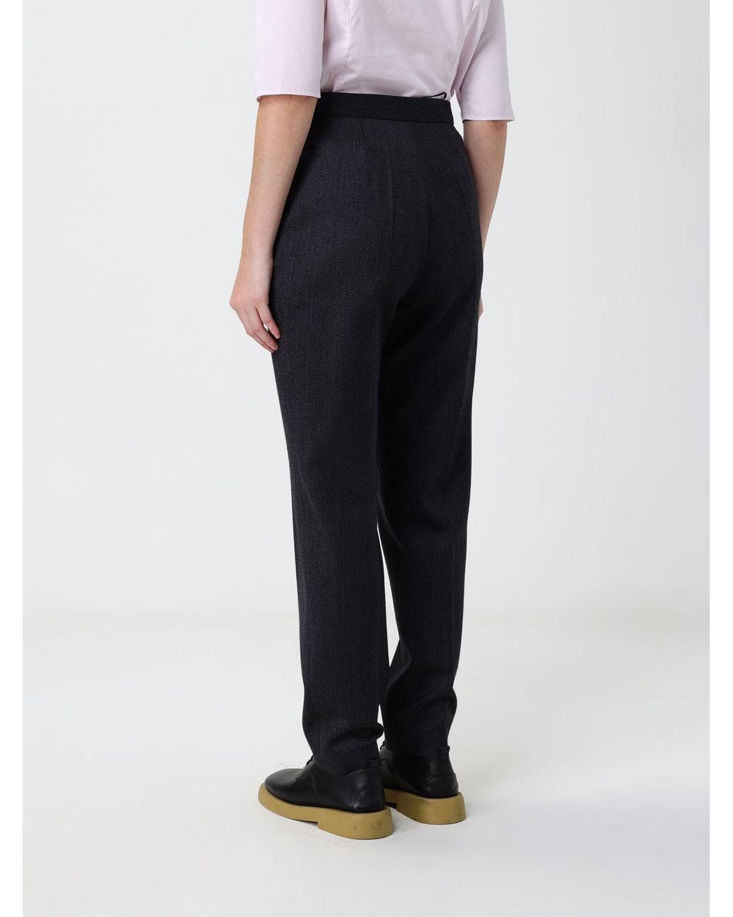 Jil Sander Blue High-Waisted Slim-Fit Trousers