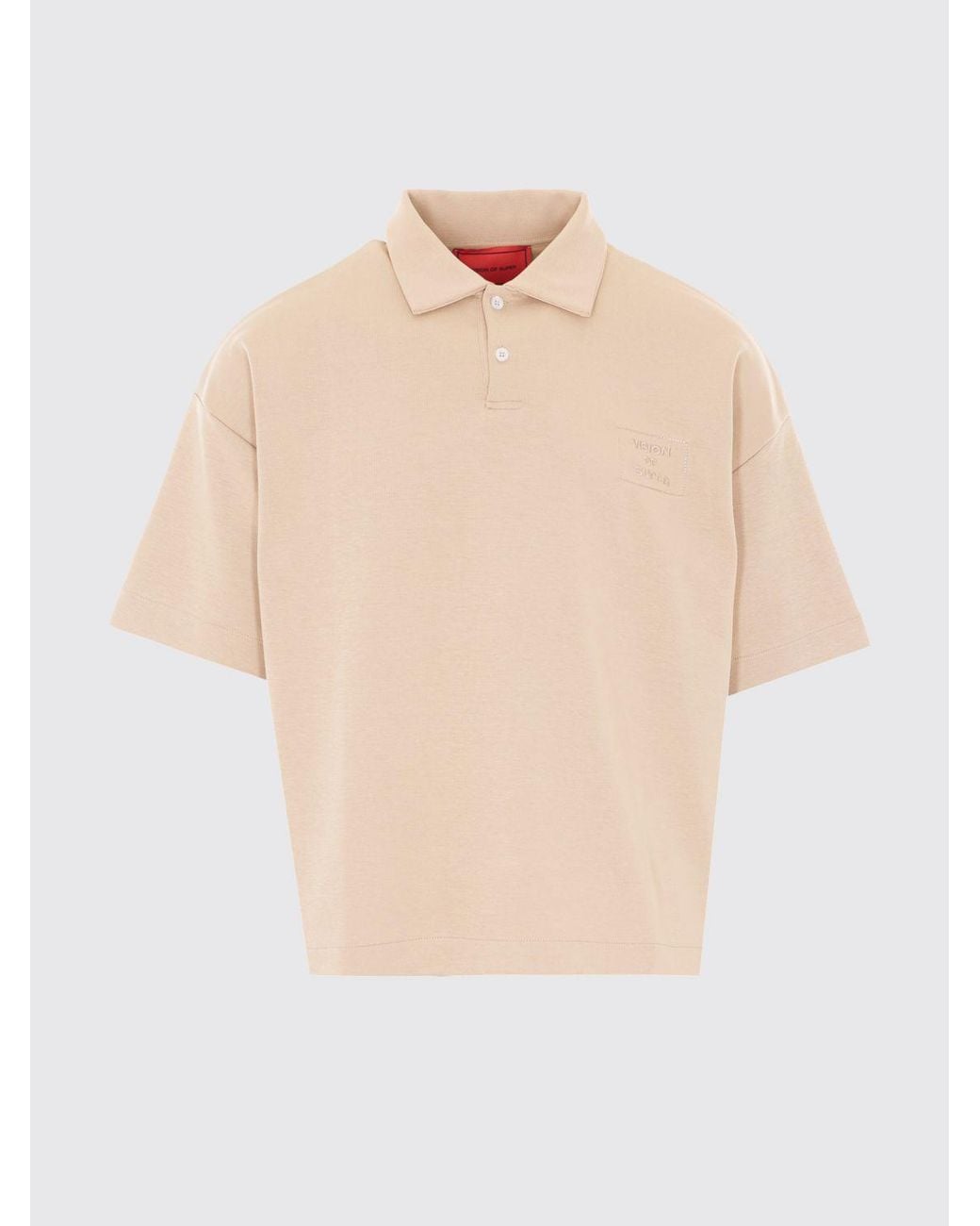 Vision Of Super Blue Short-Sleeved Cotton Polo Shirt With Two-Button Placket for men