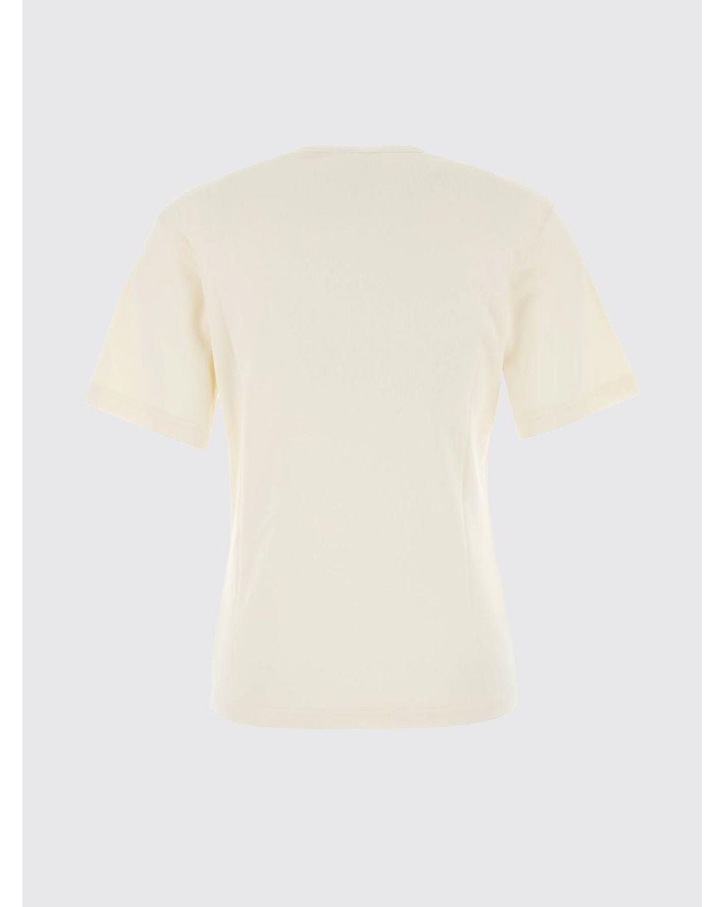 Lemaire White Cotton Short-Sleeved T-Shirt With Crew Neck And Straight Hem