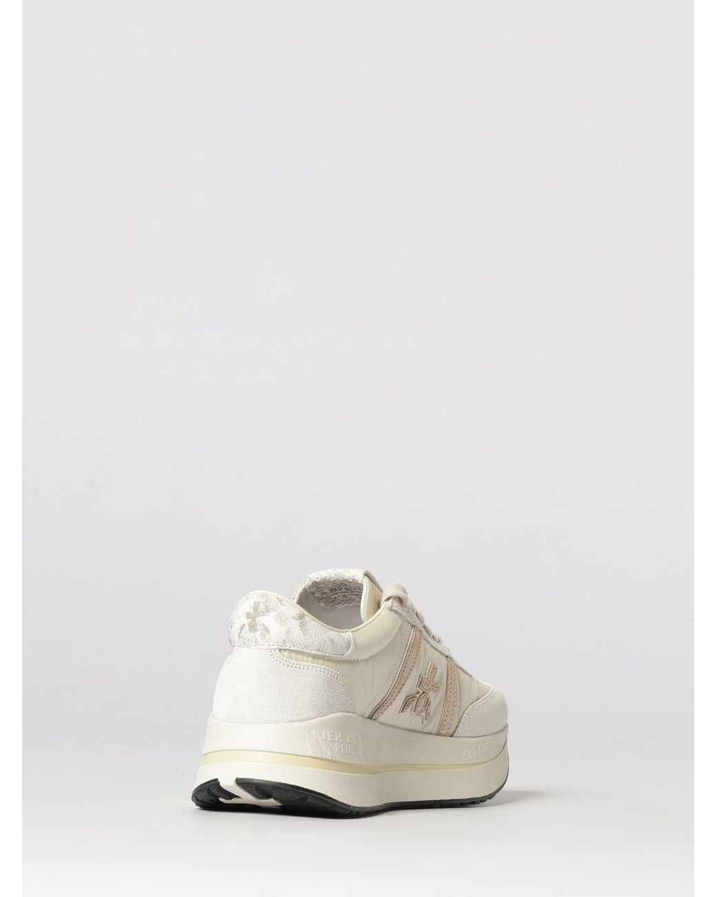 Premiata White Bethcoin Suede And Mesh Sneakers