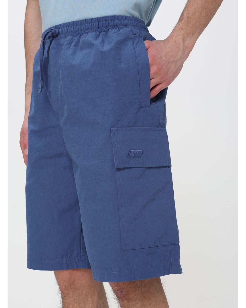 Autry Blue Twill Cargo Shorts for men