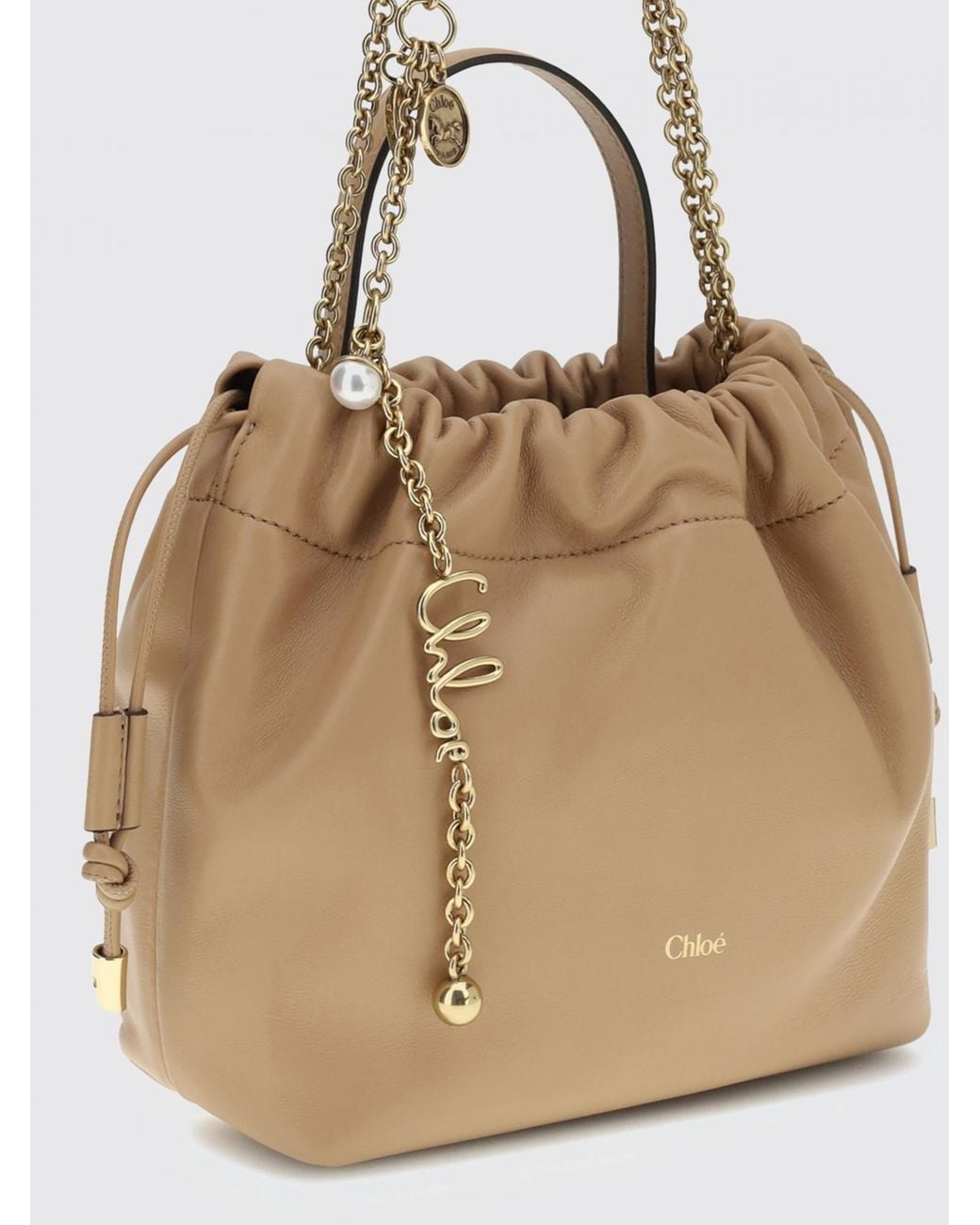 Chloé Natural Chlo&Eacute Icons Mini Nappaleder-Beuteltasche