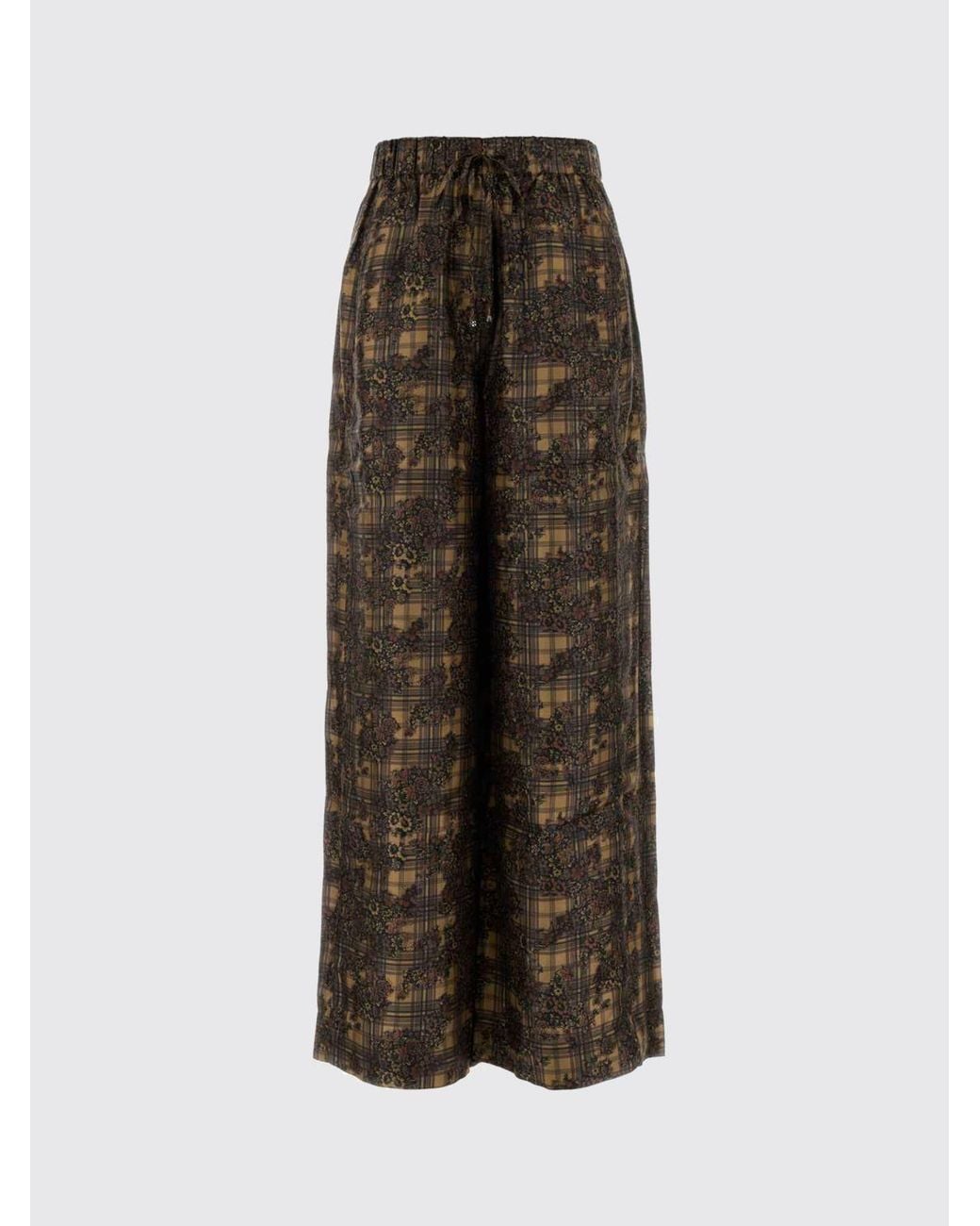 Ganni Brown High-Waisted Wide-Leg Trousers