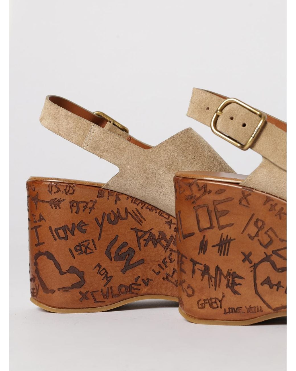 Chloé Brown ChloÉ Maxime Suede Wedge Sandals