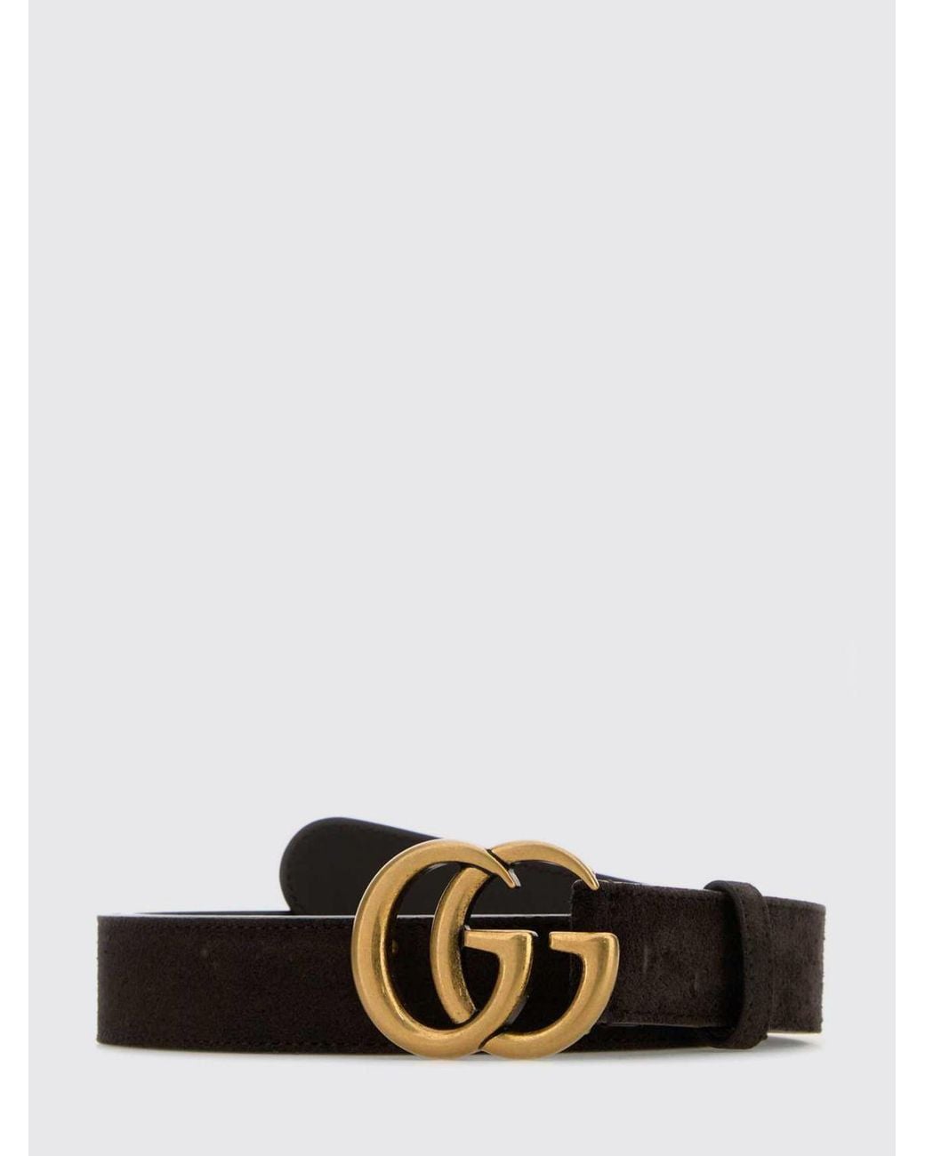 Gucci White Suede Belt With Gg Monogram Buckle for men