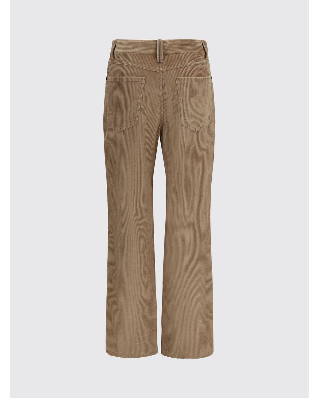 Brunello Cucinelli Natural Straight-Leg Corduroy Velvet Trousers
