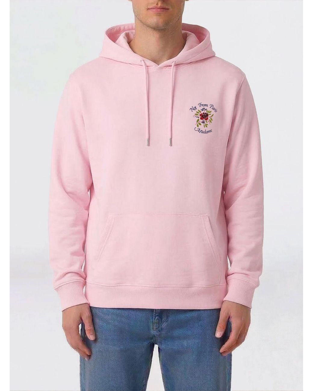 Drole de Monsieur Pink Cotton Hoodie for men