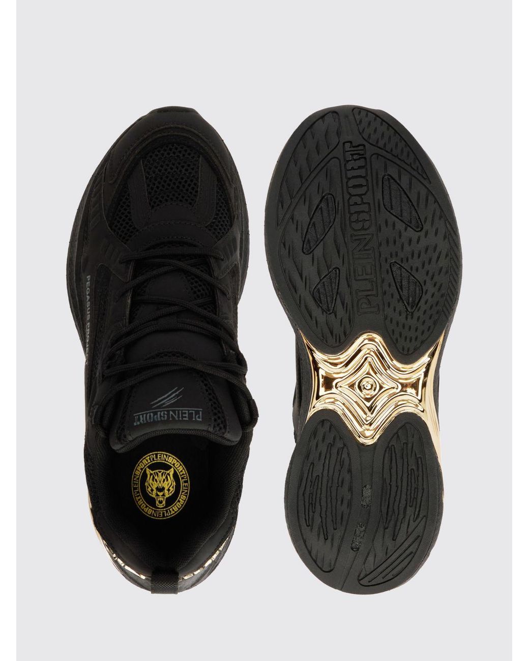 Philipp Plein Black Pegasus Project Mesh And Rubber Sneakers for men