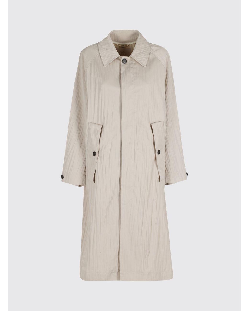 Tela Gray Cotton Blend Raincoat