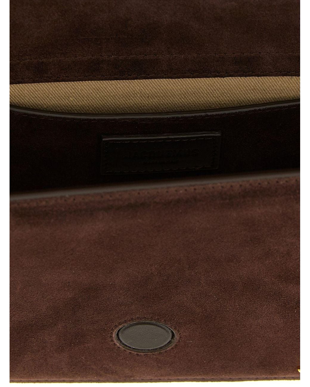 Jacquemus Brown Le Grand Bambino Suede Leather Handbag With Logo