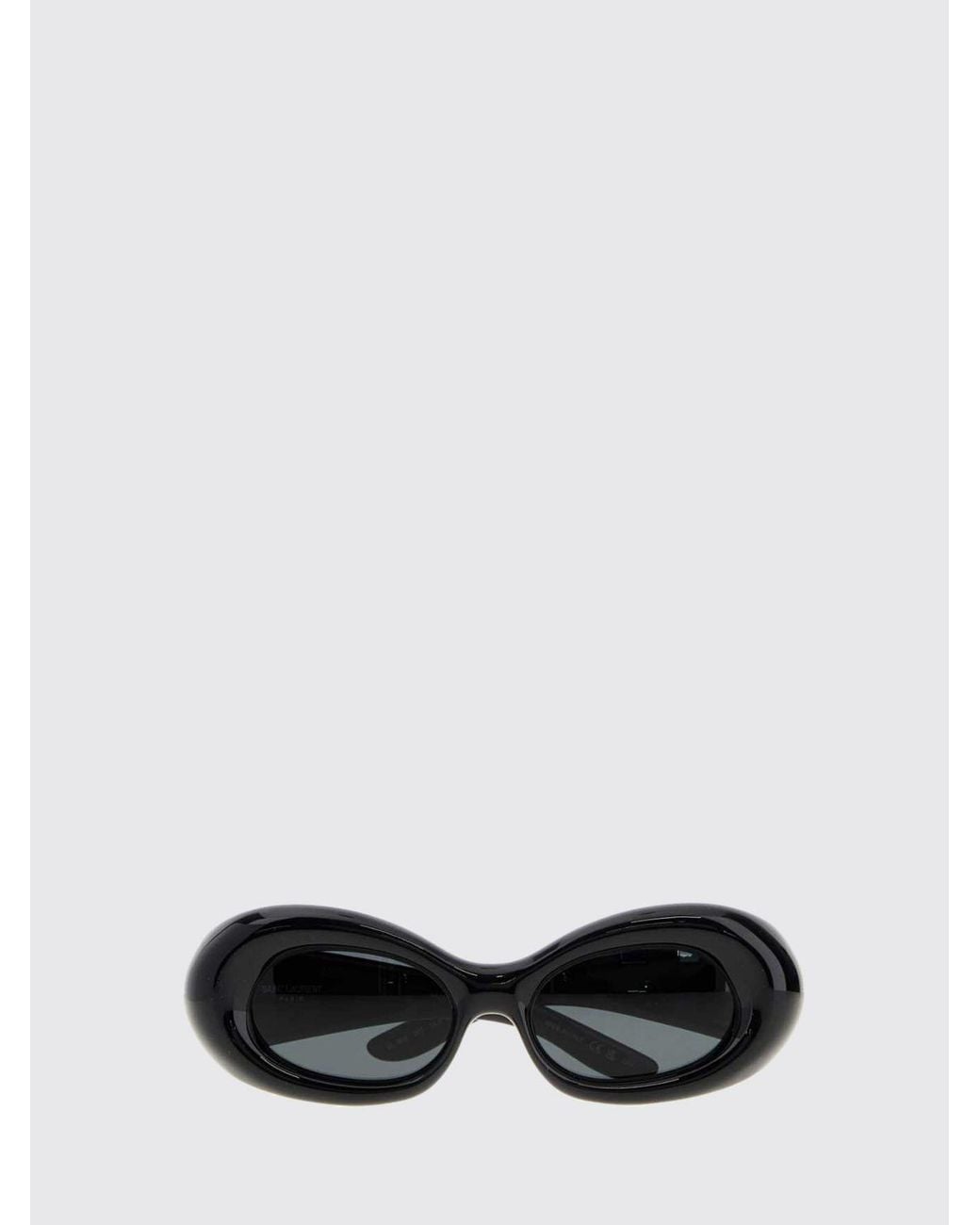 Saint Laurent White Teardrop Acetate Sunglasses With Contrast Logo
