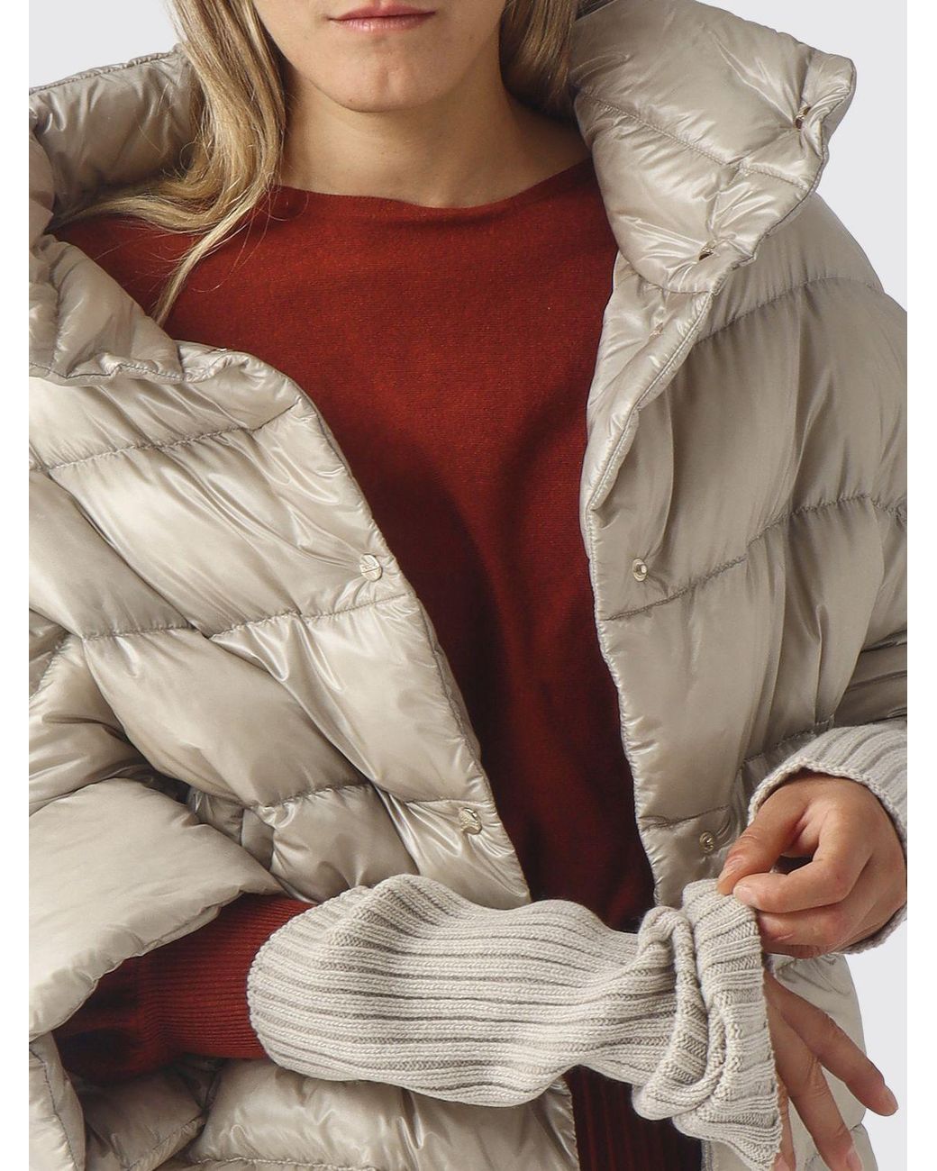 Herno Natural Water-Repellent Nylon Puffer Gilet With Short Sleeves And Funnel Neck
