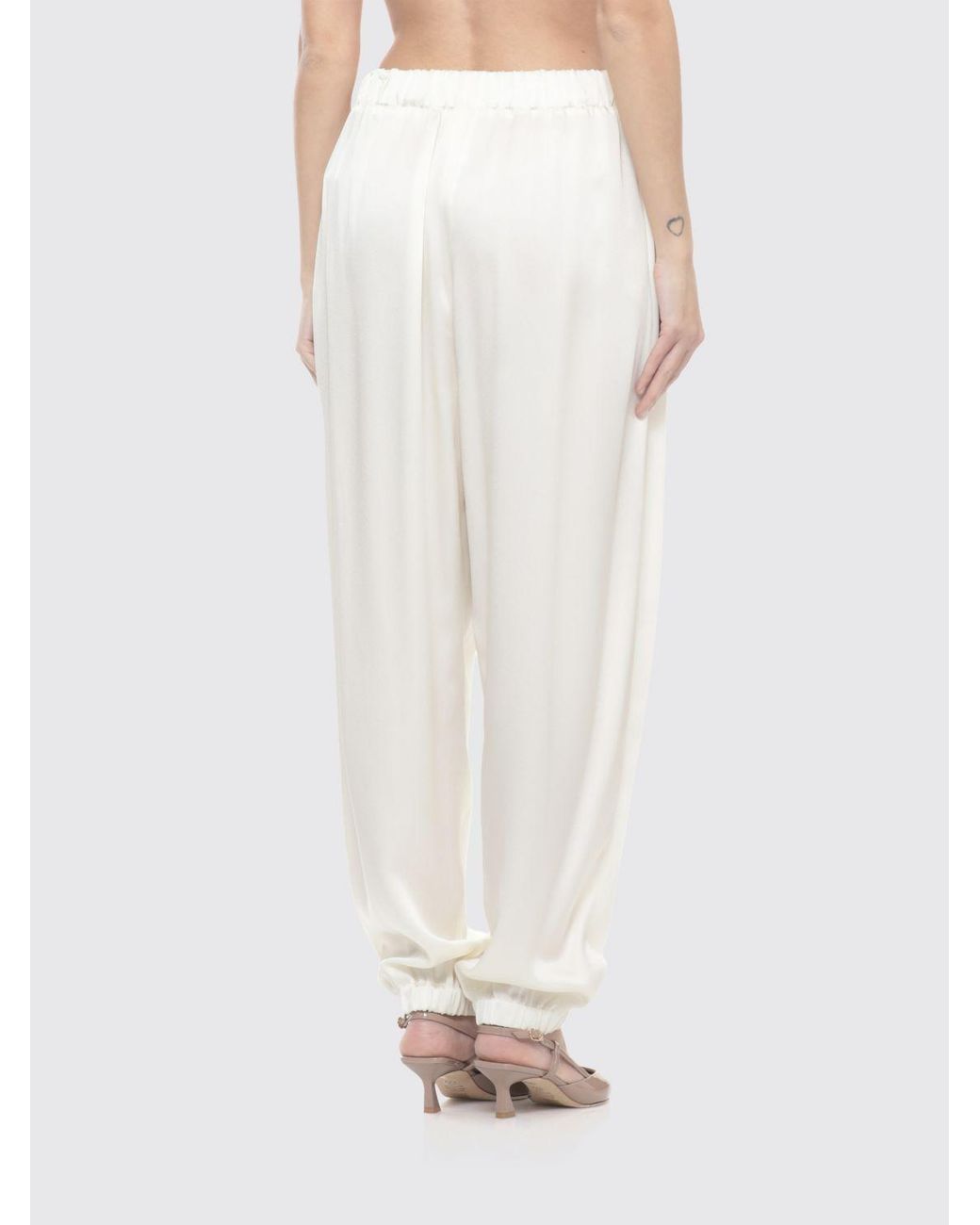 Fabiana Filippi White Viscose Blend Slim Fit Trousers
