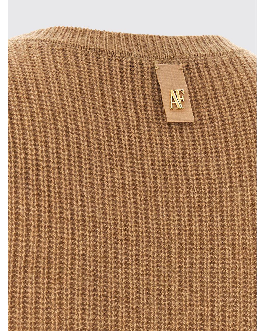 Alberta Ferretti Natural Midi Knit Dress