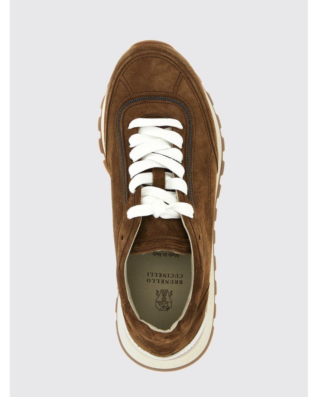 Brunello Cucinelli Brown Calfskin Low Top Sneakers