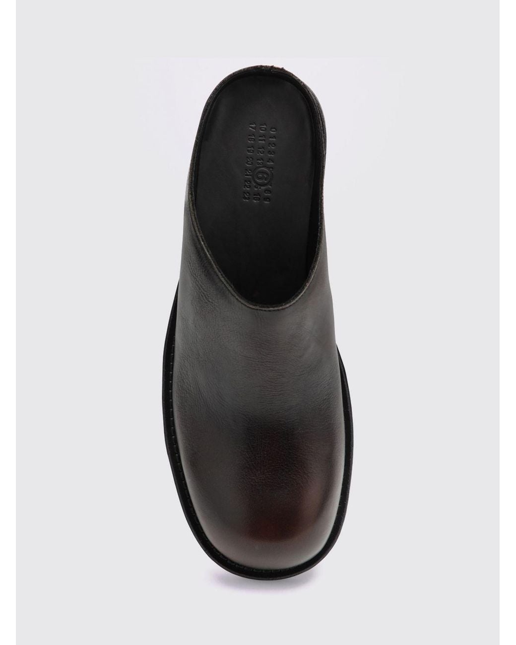 MM6 by Maison Margiela White Leather Mules With Rounded Toe for men