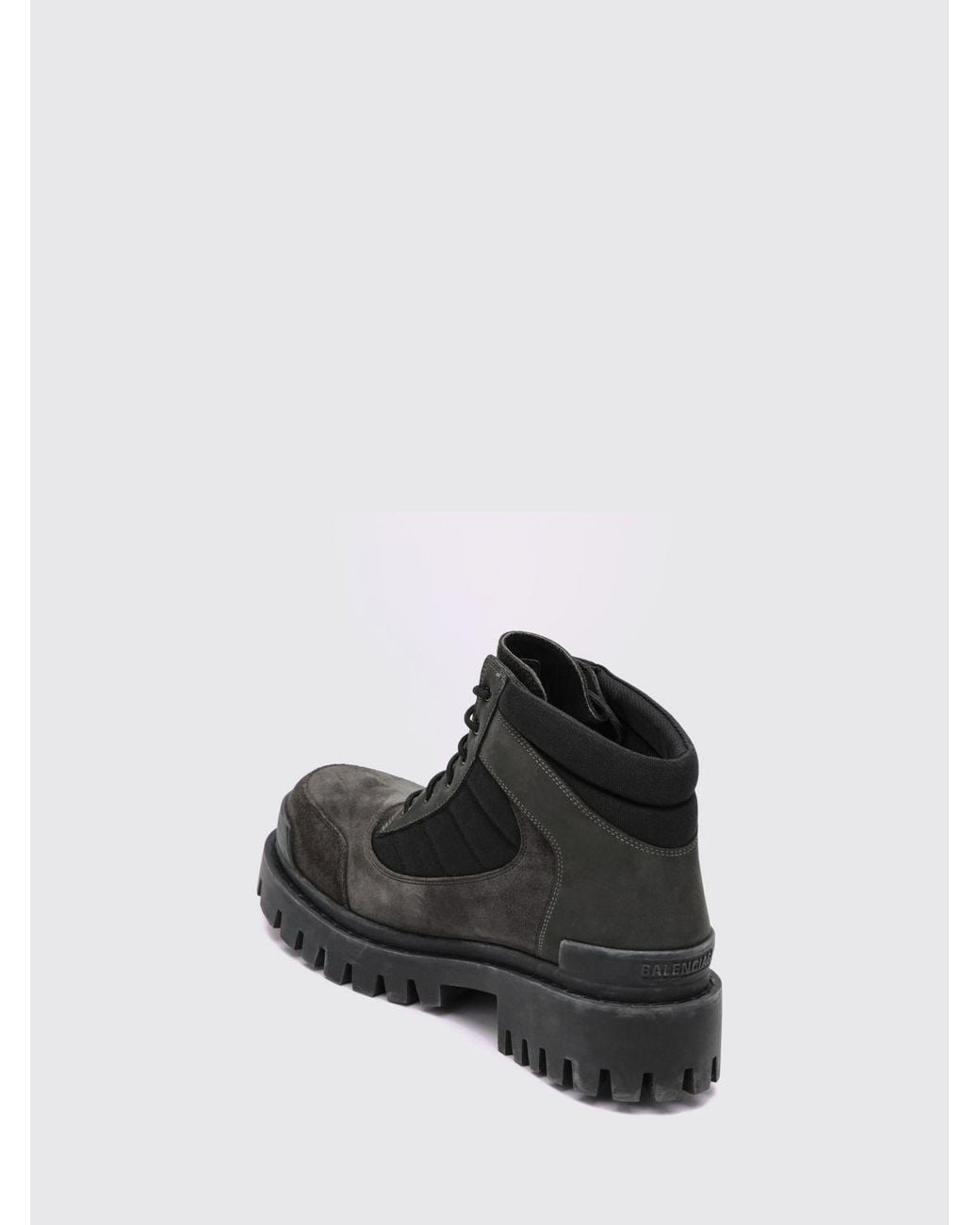 Balenciaga Black Combat Strike Suede Ankle Boots With Padded Ankle for men