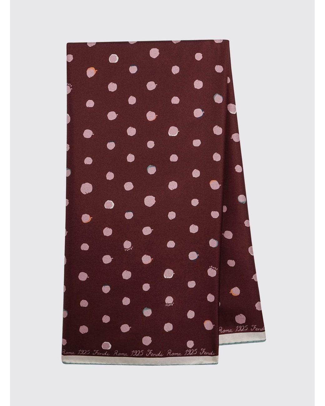 Fendi Purple Reversible Silk Foulard With Polka Dot Print
