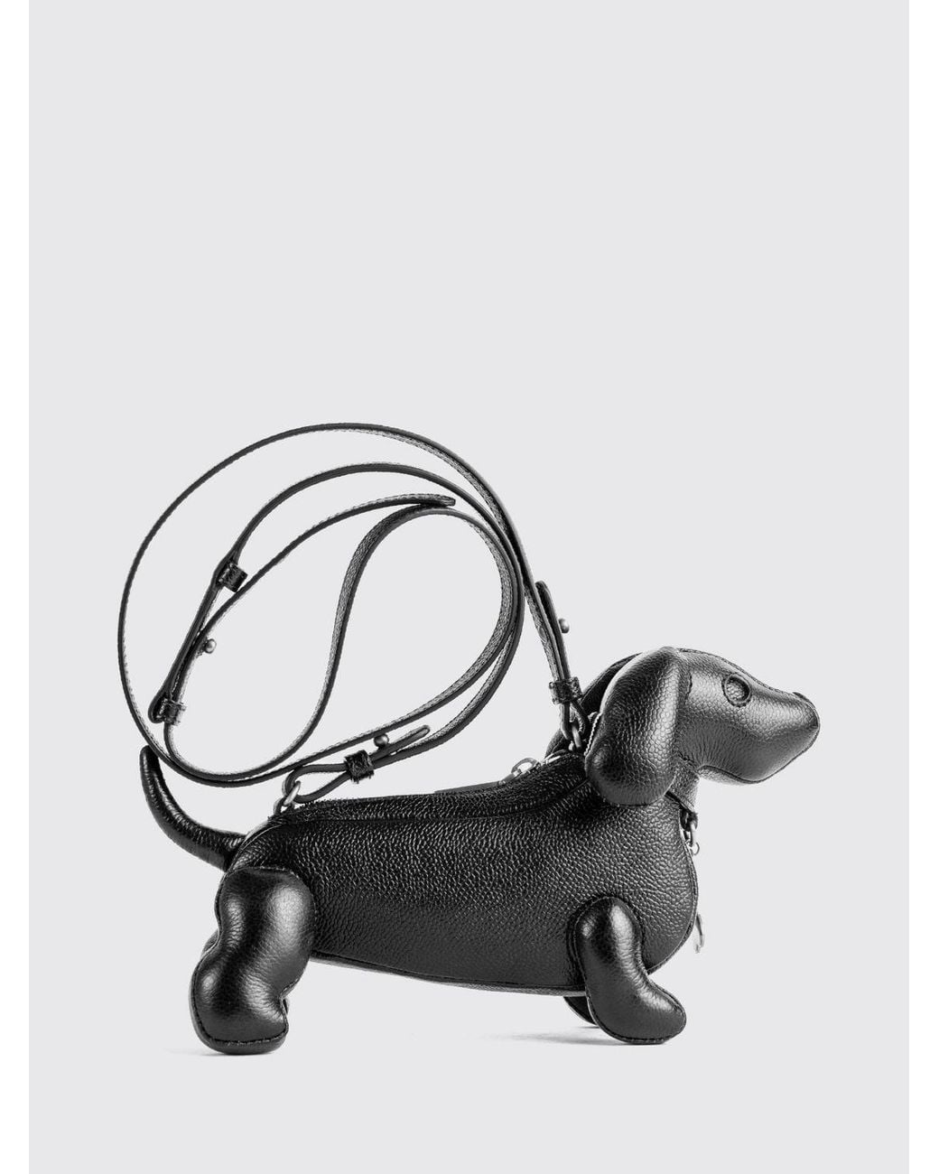 Thom Browne White Hector Dog-Shaped Grained Leather Crossbody Bag
