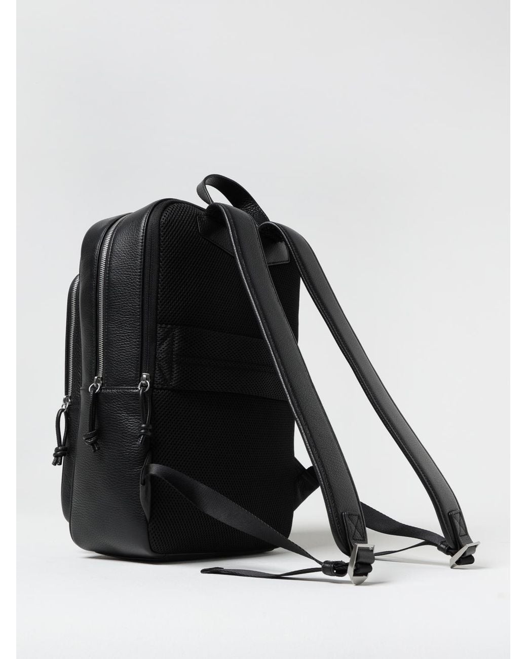 Emporio Armani Black Grained Calfskin Bag for men