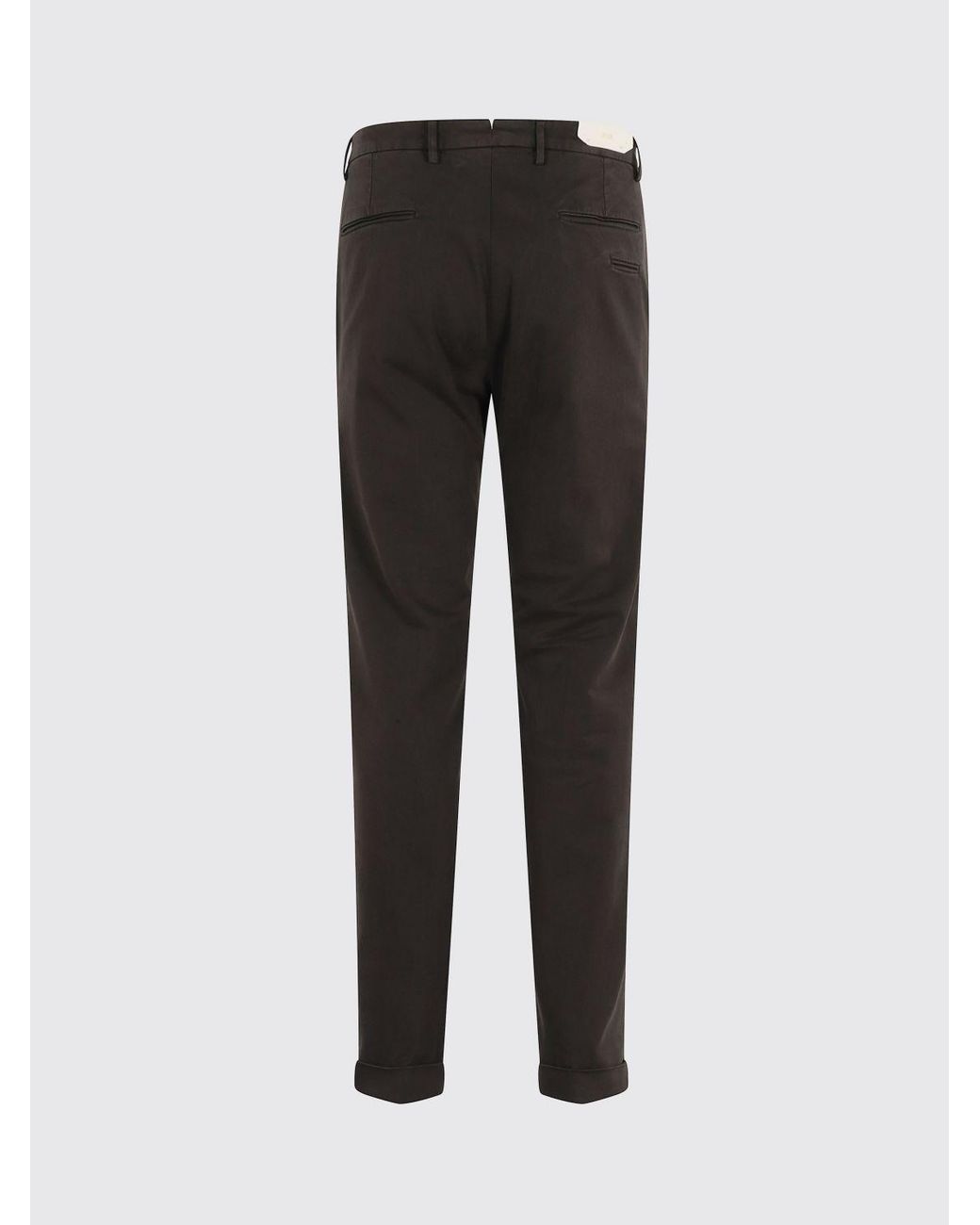 Briglia 1949 Brown Slim Fit Pleated Cotton Tailored Trousers for men