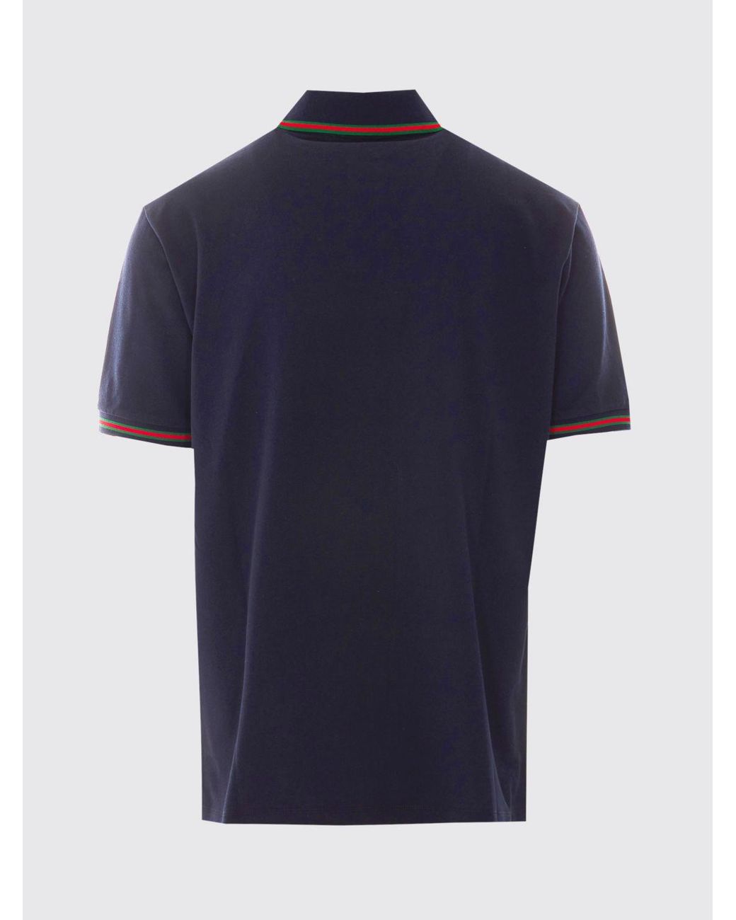 Gucci Blue Web Cotton Polo Shirt for men