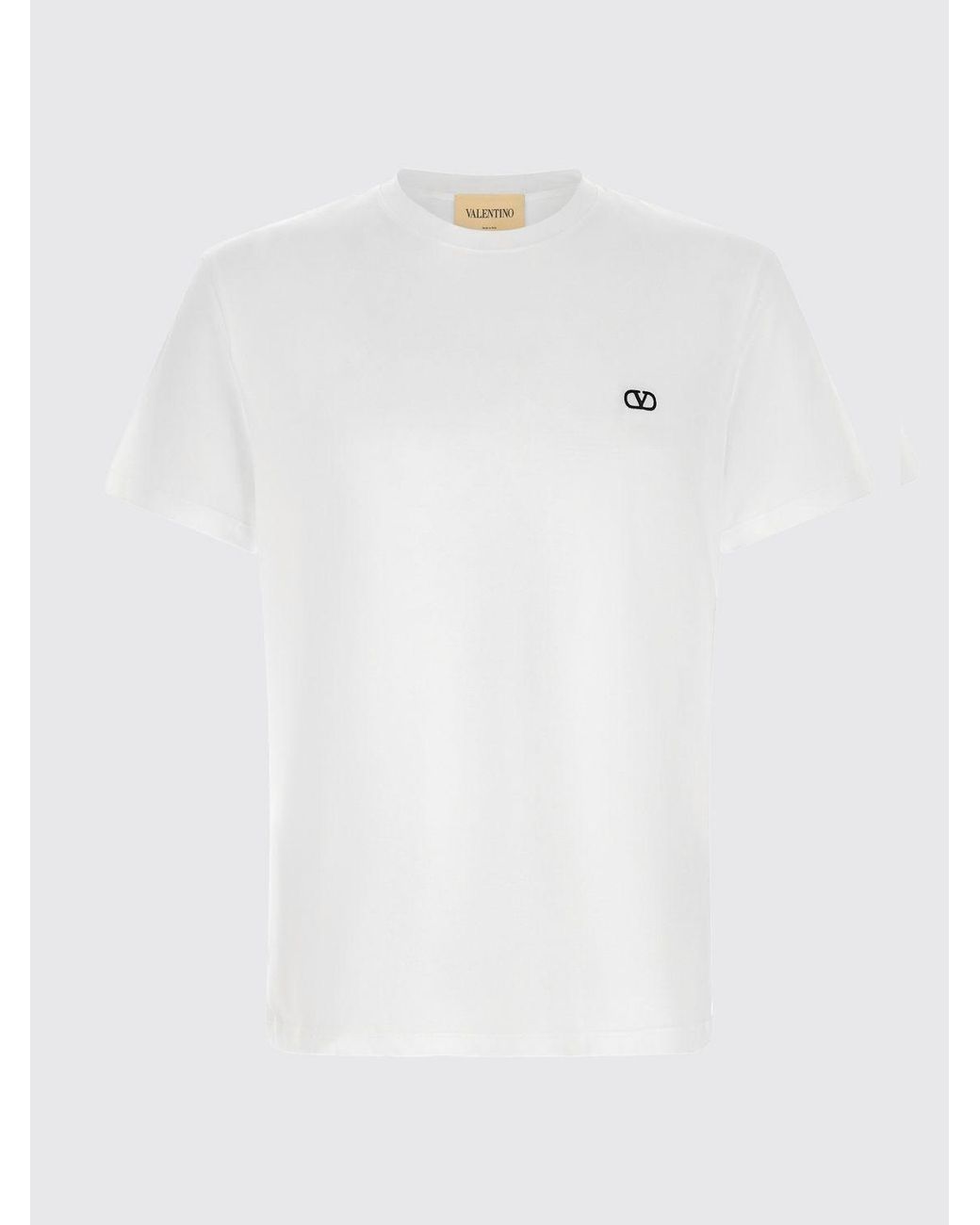 Valentino Garavani White Crew Neck Cotton T-Shirt With Vlogo Signature for men