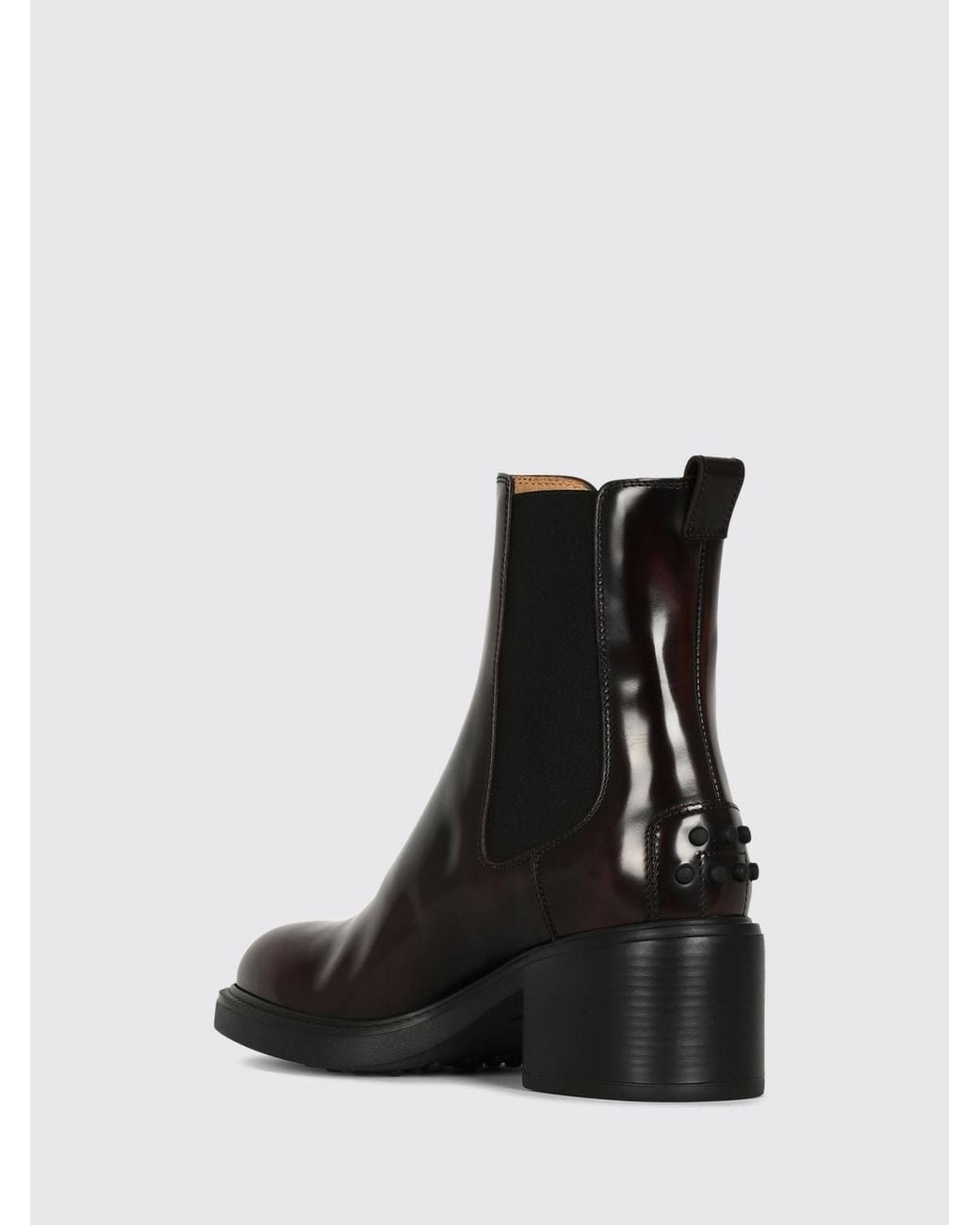 Tod's Black T Timeless Brushed Leather Chelsea Boots With Medium Heel