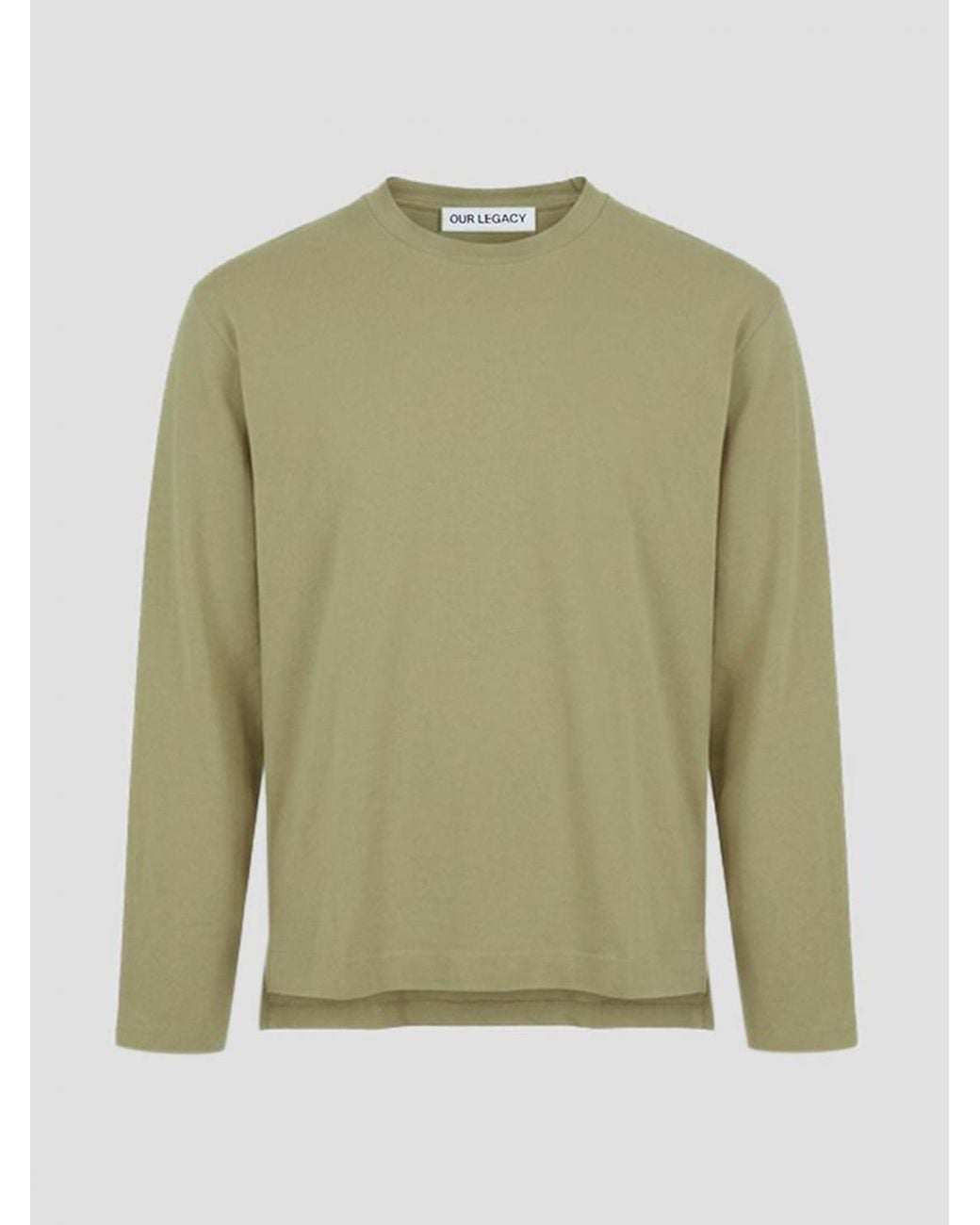 Our Legacy Green Long-Sleeved Organic Cotton T-Shirt With Dropped Shoulders for men