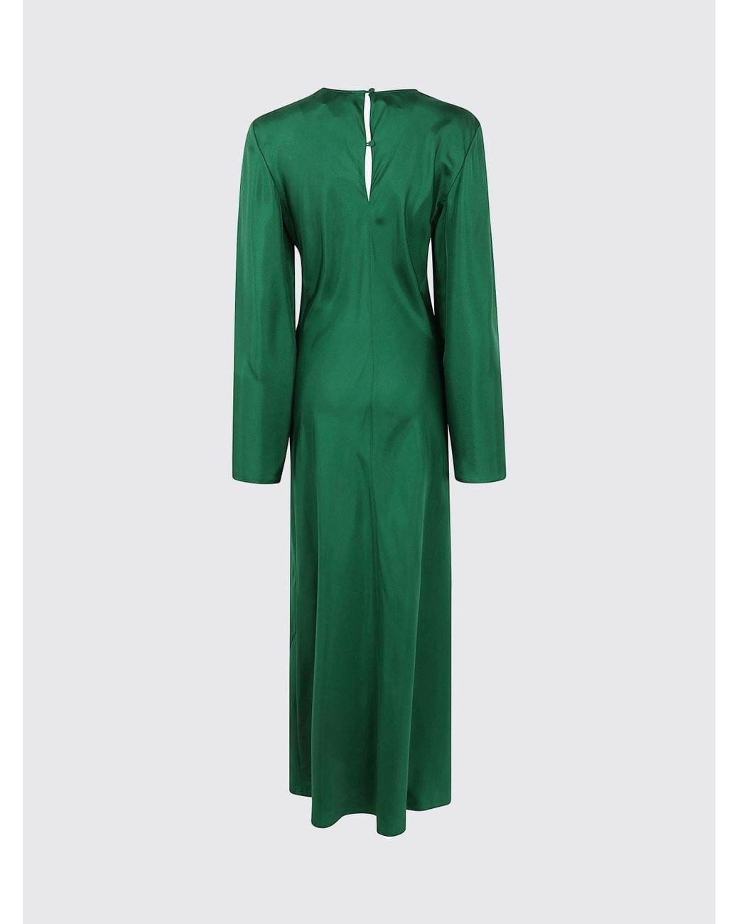 Rohe Green Long-Sleeved Midi Sheath Evening Dress