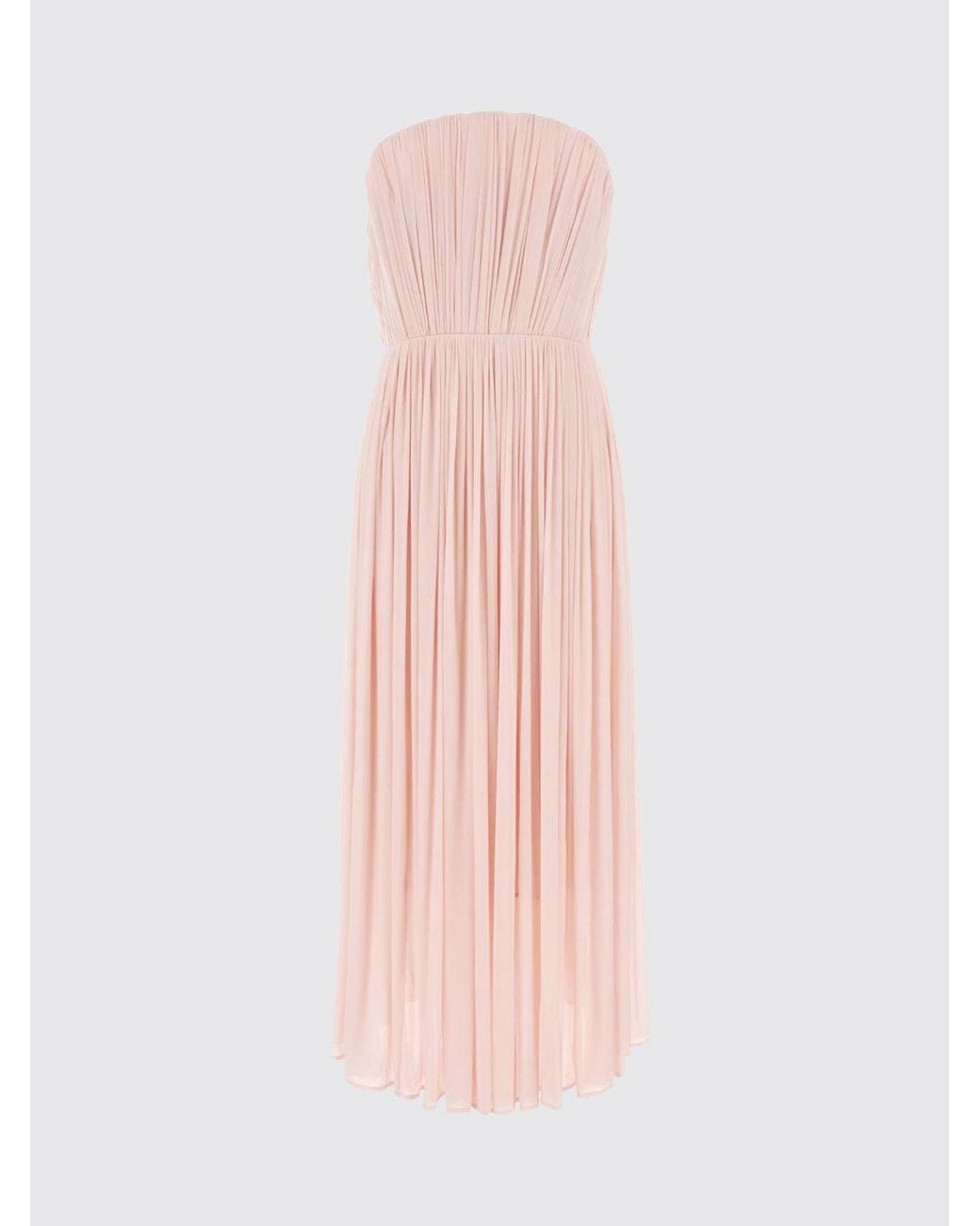 Magda Butrym Pink Pleated Crêpe Off-The-Shoulder Midi Cocktail Dress