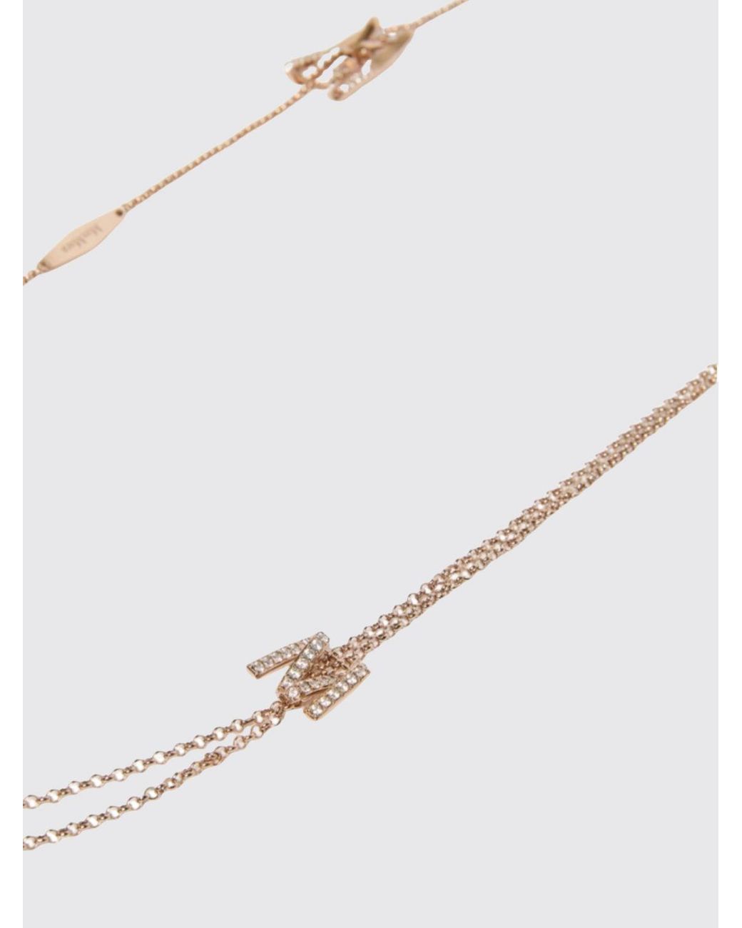 Max Mara White Tenzone Metal And Resin Crewneck Necklace With Embroidered Details