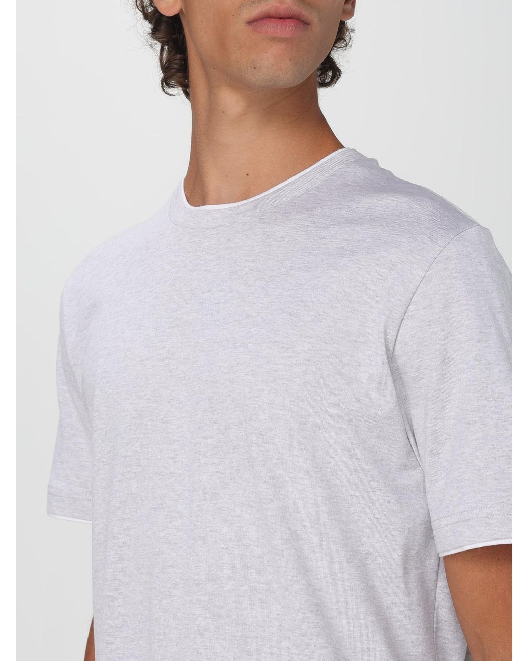 Eleventy White Relaxed Fit Solid T-Shirt With Short Sleeves for men