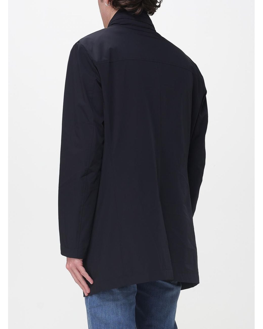 Moorer Blue Hektor-Kn Raincoat for men