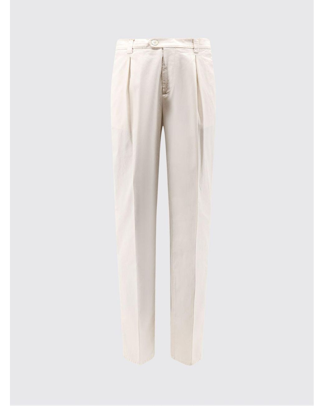 Brunello Cucinelli Natural Stretch Cotton Chino Trousers for men