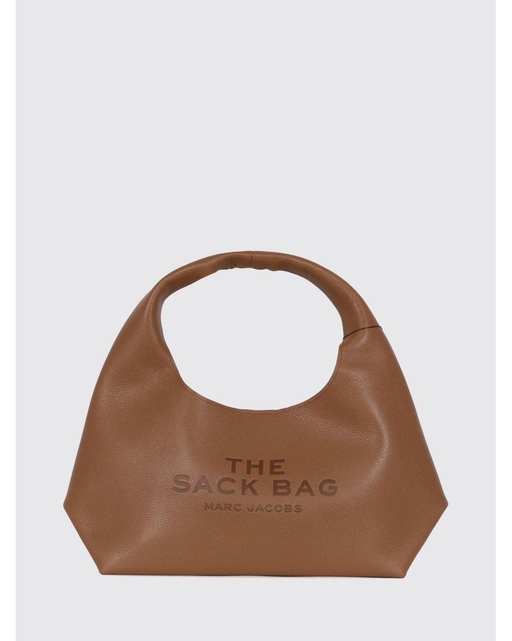 Marc Jacobs Brown The Sack Full-Grain Leather Handbag With Removable Pouch