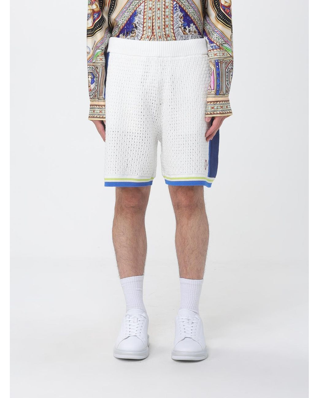 Casablanca White Cotton Blend Jogging Shorts for men